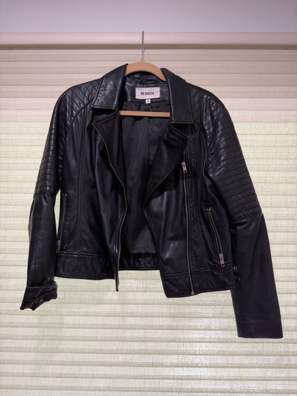 Bb Dakota Black Quilted Moto Jacket - Women's